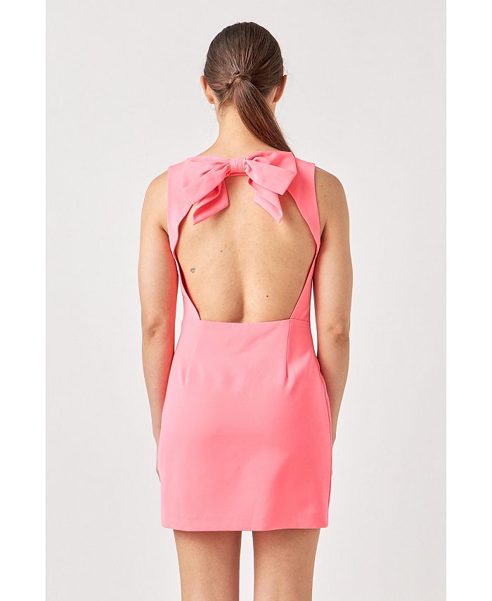 endless rose Women's Open Back Bow Tie Mini Dress - Macy's