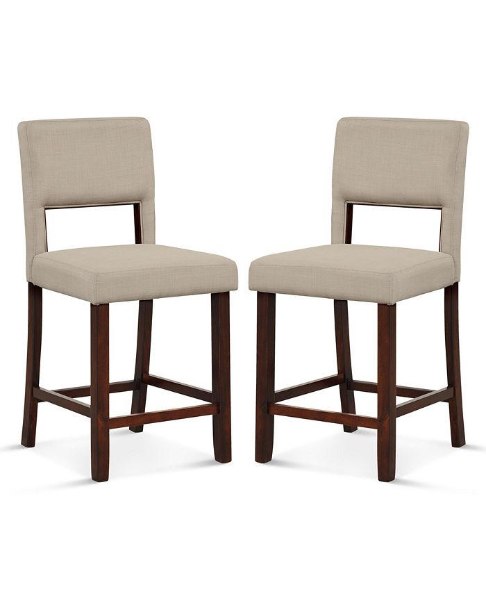 Costway Set of 2 Upholstered PVC Leather Bar Stools 24.5'' Dining