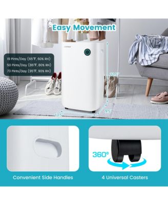 4500 Sq. Ft Dehumidifier for Home & Basements, 73-Pint Quiet Dehumidifier with 5 Modes