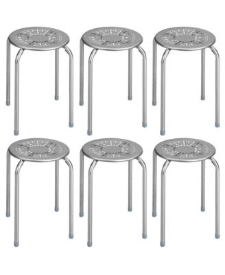 Deals Set of 6 Stackable Round Metal Stools