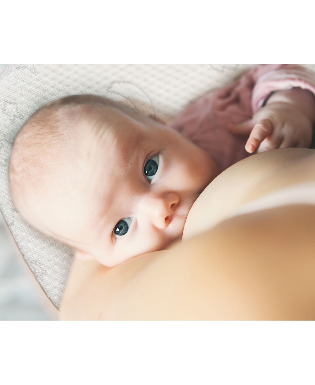 Kushies Baby Boys or Baby Girls Easy Nursing Pillow - White and Gray