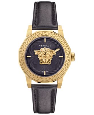 Versace - Women's Swiss Medusa Deco Black Leather Strap Watch 38mm