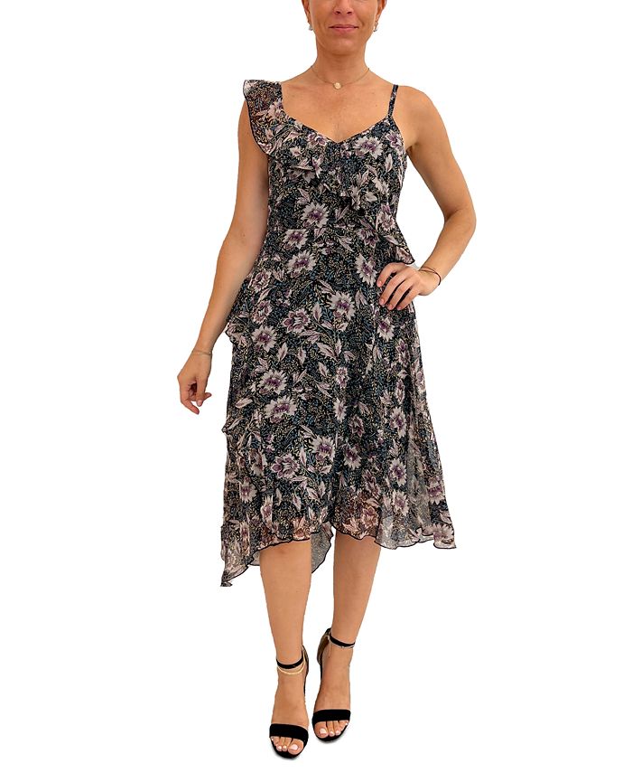 Sam Edelman Women's Country Paisley-Print Ruffle-Trim Dress - Macy's