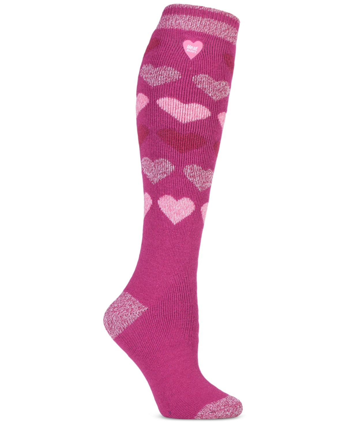 Laura Hearts Long Socks - Pink