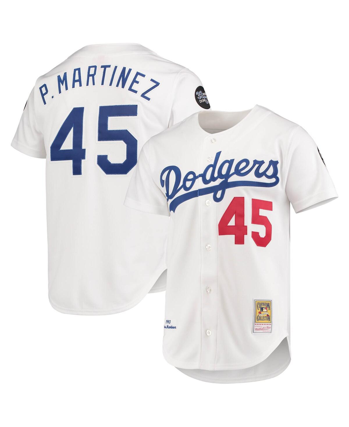 Men's Mitchell & Ness Pedro MartinezLos Angeles Dodgers 1993 Cooperstown Collection Home Authentic Jersey - White