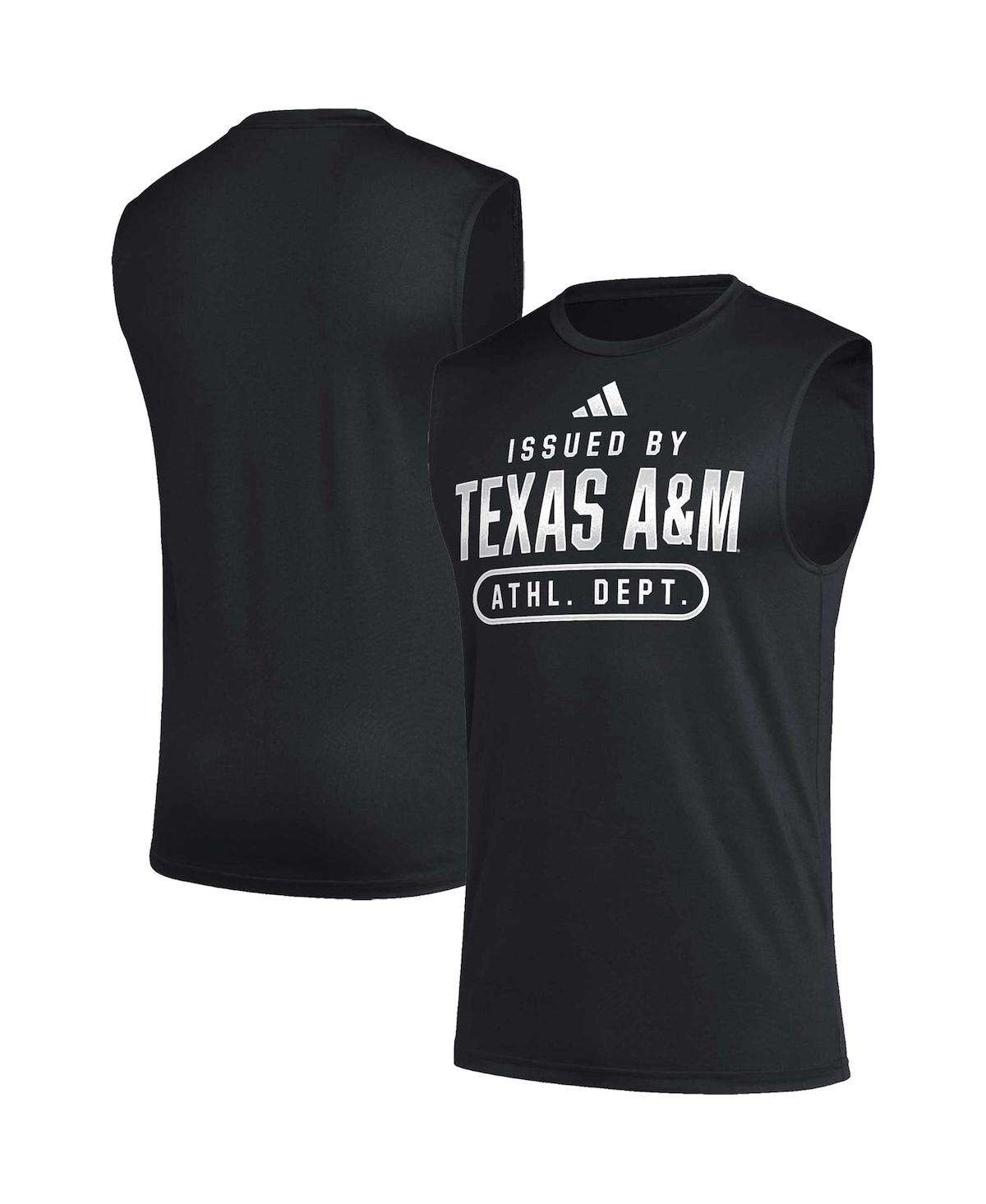 Men's adidas Black Texas A&M Aggies Sideline Aeroready Pregame Tank Top - Black