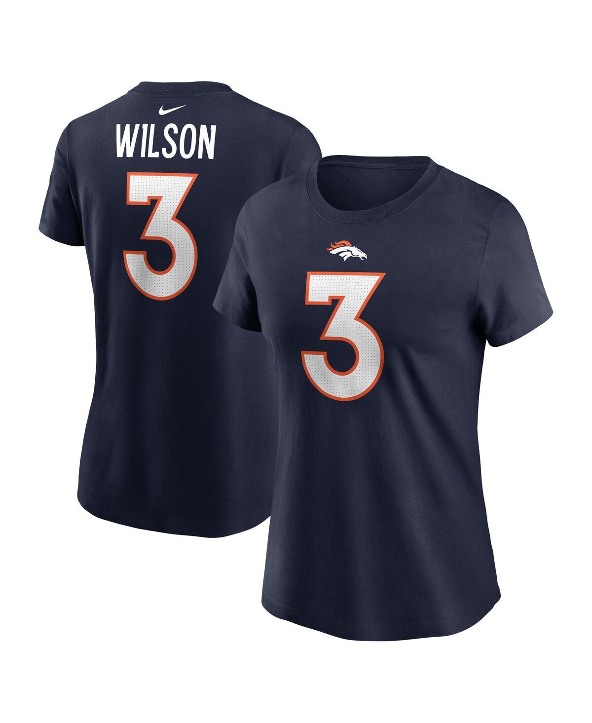 Women's Nike Russell WilsonDenver Broncos Player Name and Number T-shirt - Navy