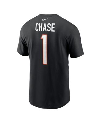 Men's Ja'Marr Chase Black Cincinnati Bengals Player Name and Number T-shirt