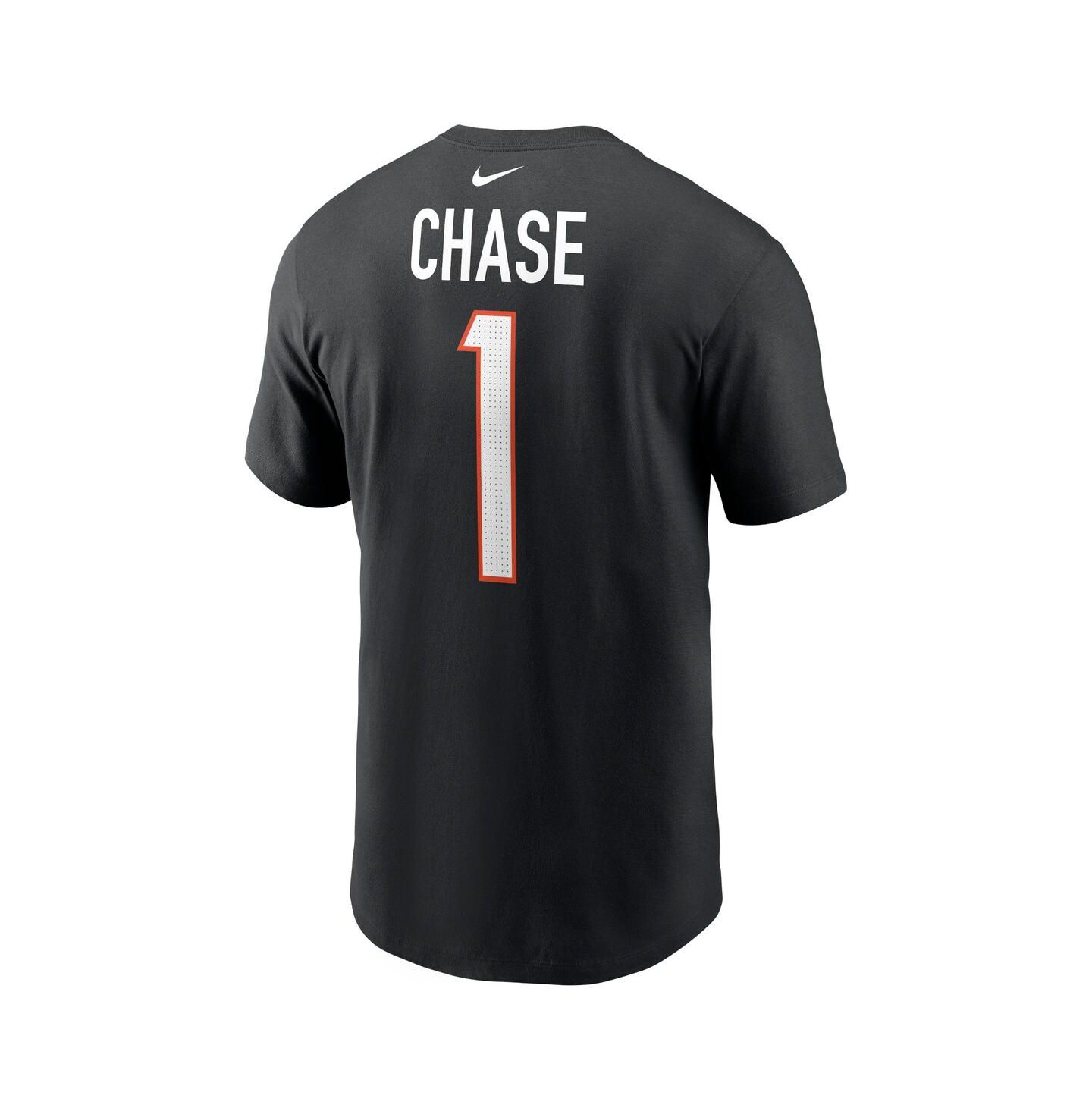 Мужская футболка Nike Ja'Marr Chase Black Cincinnati Bengals Player Name and Number — фото 4
