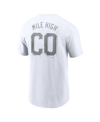 Men's White Colorado Rockies Mile High Hometown T-shirt