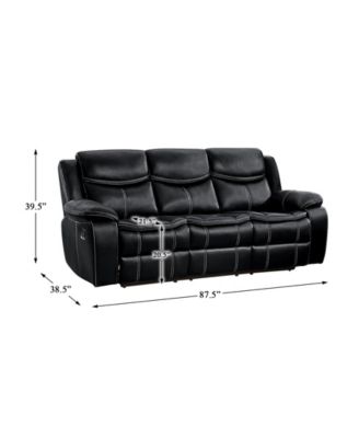 White Label Veloce 88" Double Glider Reclining Sofa
