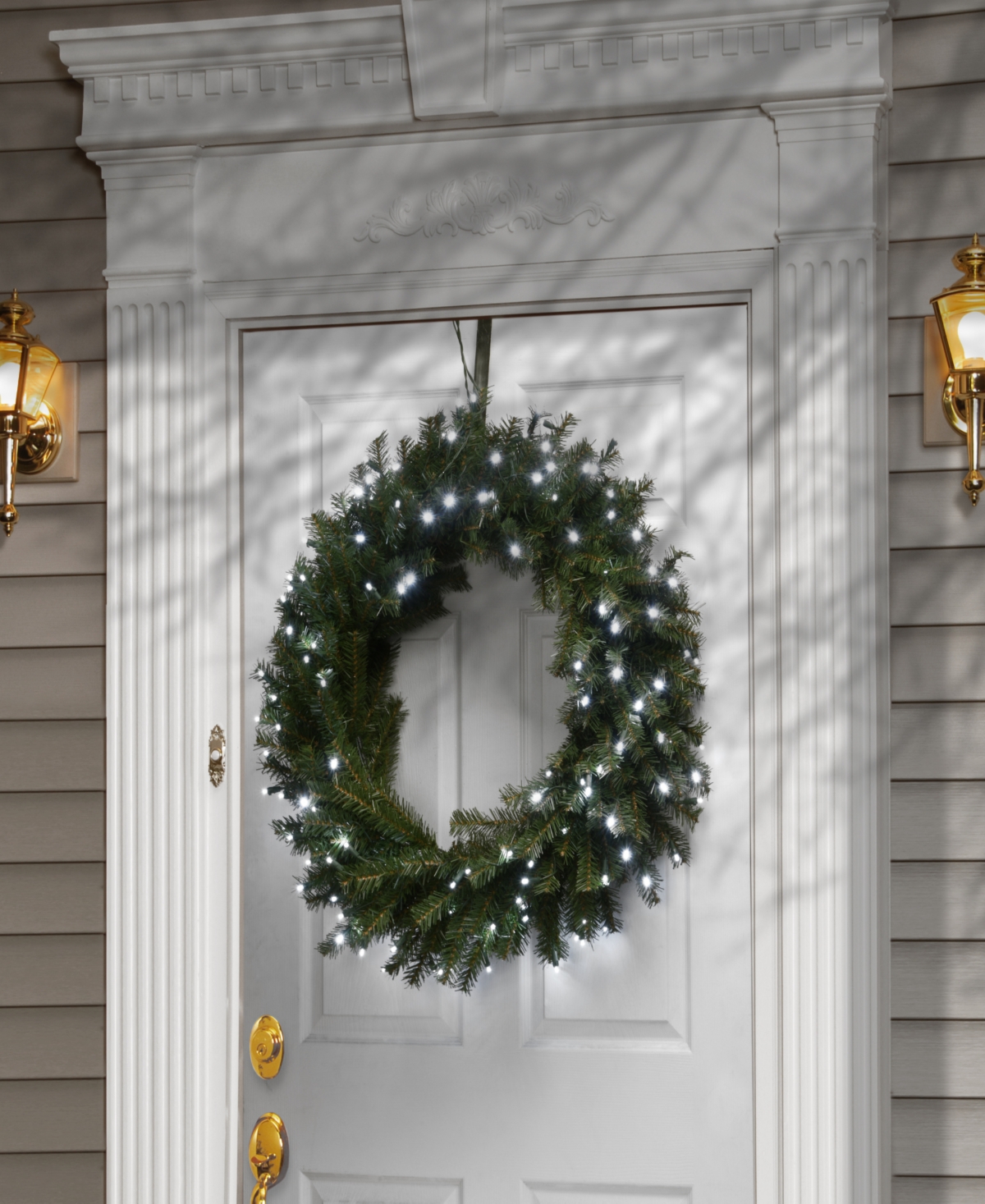 Shop Le Present National Tree Company 30" Memory-shape Norwood Fir Wreath With Led Lights In Green