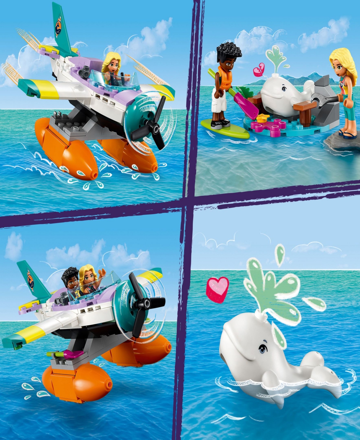 Shop Lego Friends 41752 Sea Rescue Plane Toy Adventure Building Set In Multicolor