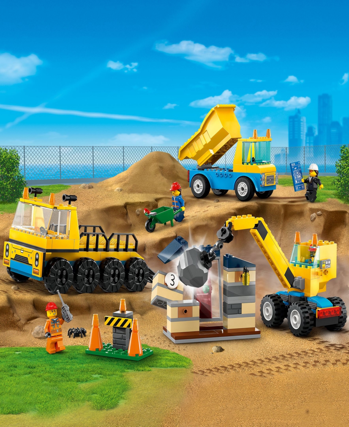 Shop Lego City 60391 Great Vehicles Construction Trucks & Wrecking Ball Crane Toy Vehicle Building Set In Multicolor