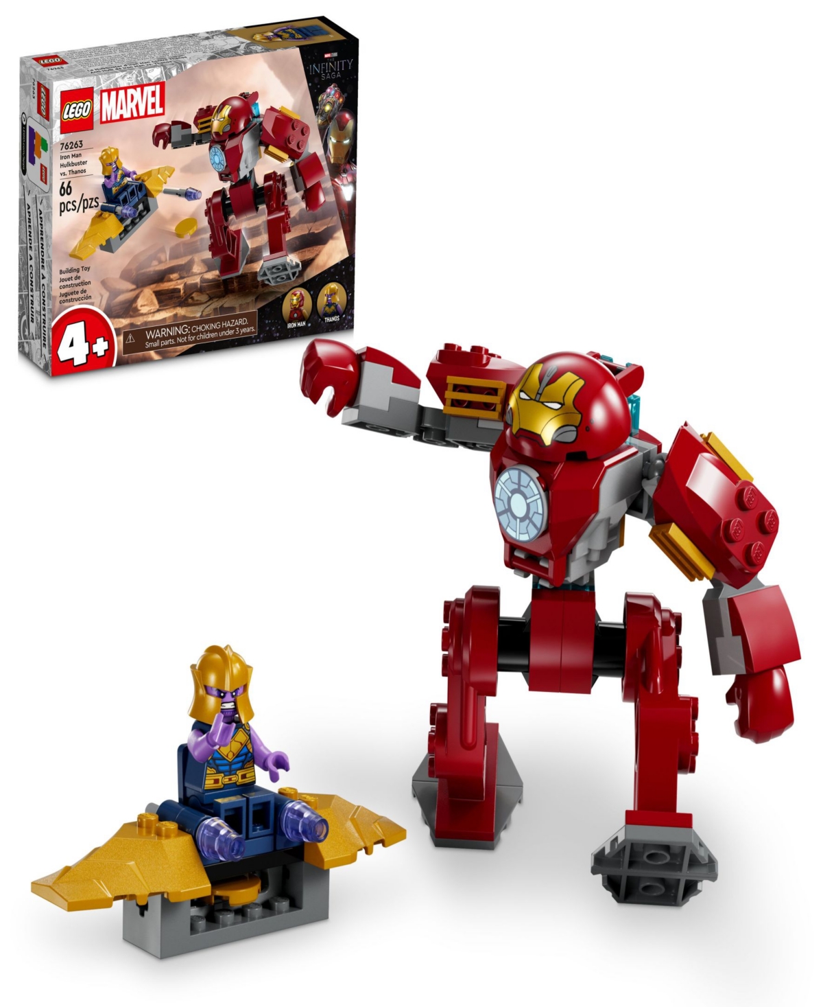 Lego Kids' Marvel Iron Man Hulkbuster Versus Thanos Toy Building Set 76263 In Multicolor