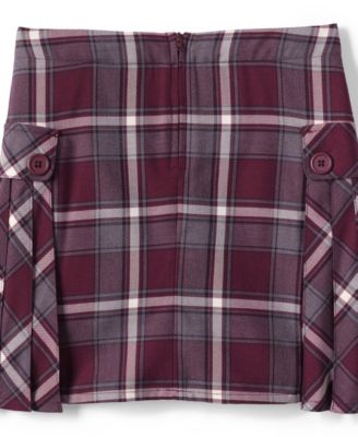 School Uniform Girls Child Side Pleat Plaid Skort Above the Knee