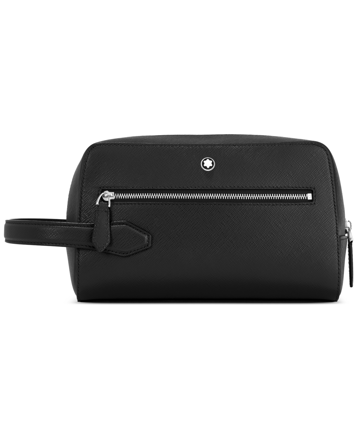 Montblanc Sartorial Leather Wash Bag In Black