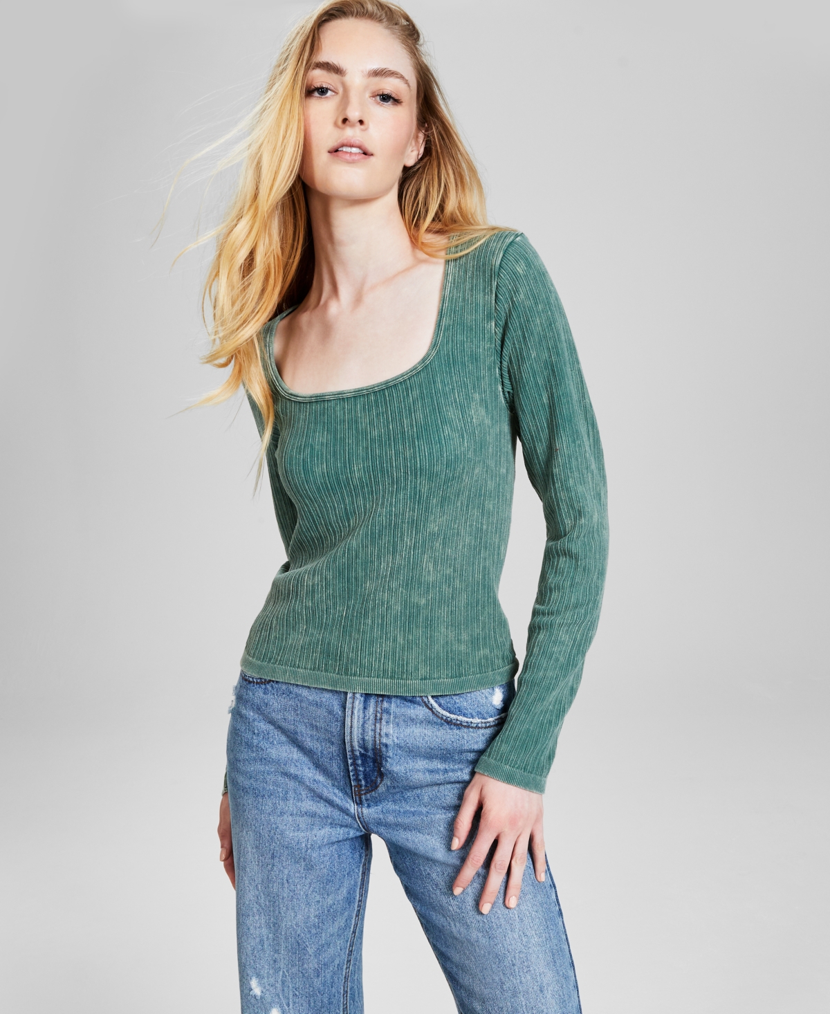 And Now This Women's Seamless Square-neck T-shirt, Created For Macy's In Meadowland