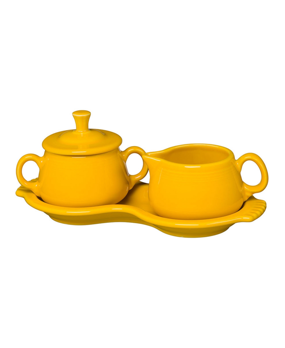 Fiesta 4 Pc. Sugar Bowl And Creamer Set With Tray In Med Yellow