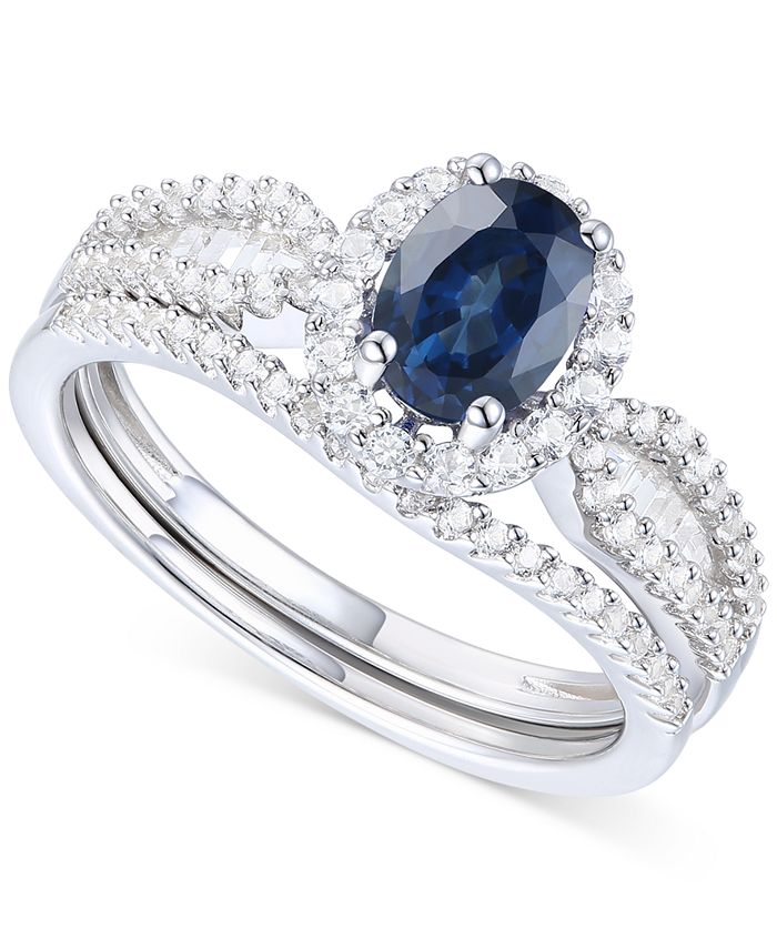 Macy's sapphire on sale and diamond ring