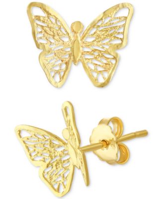 Macy's - Filigree Openwork Butterfly Stud Earrings in 10k Gold