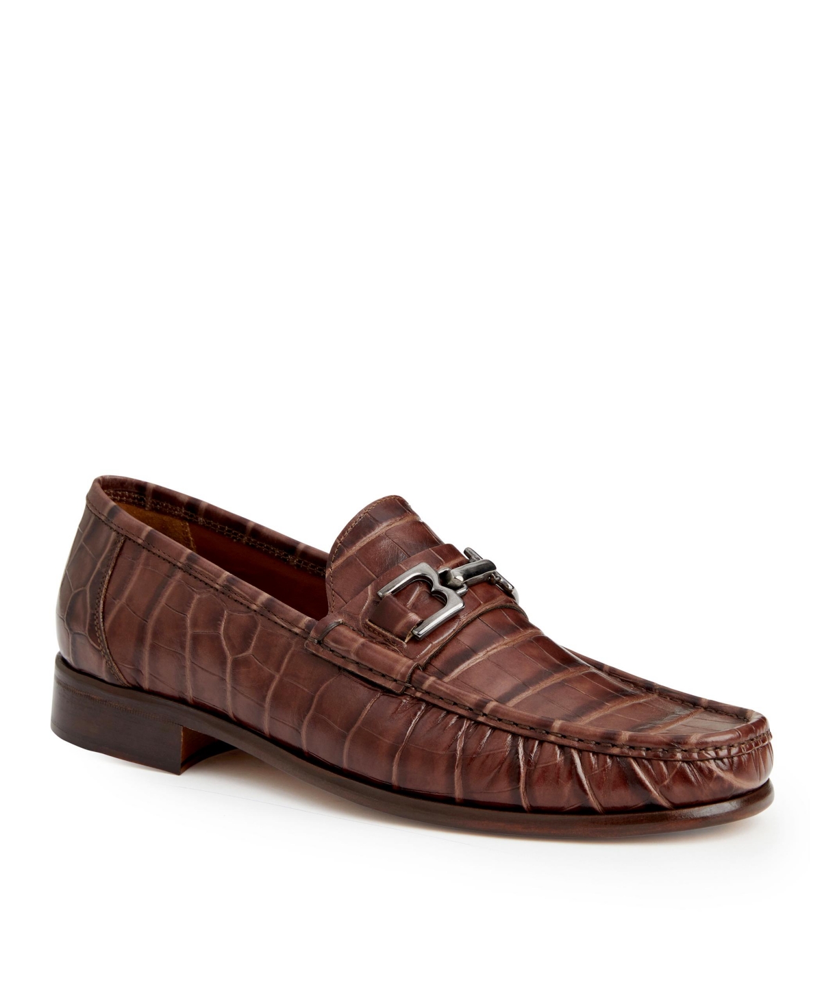 Bruno Magli Men s Trieste Slip On Shoes Brown Crocodile Smart Closet