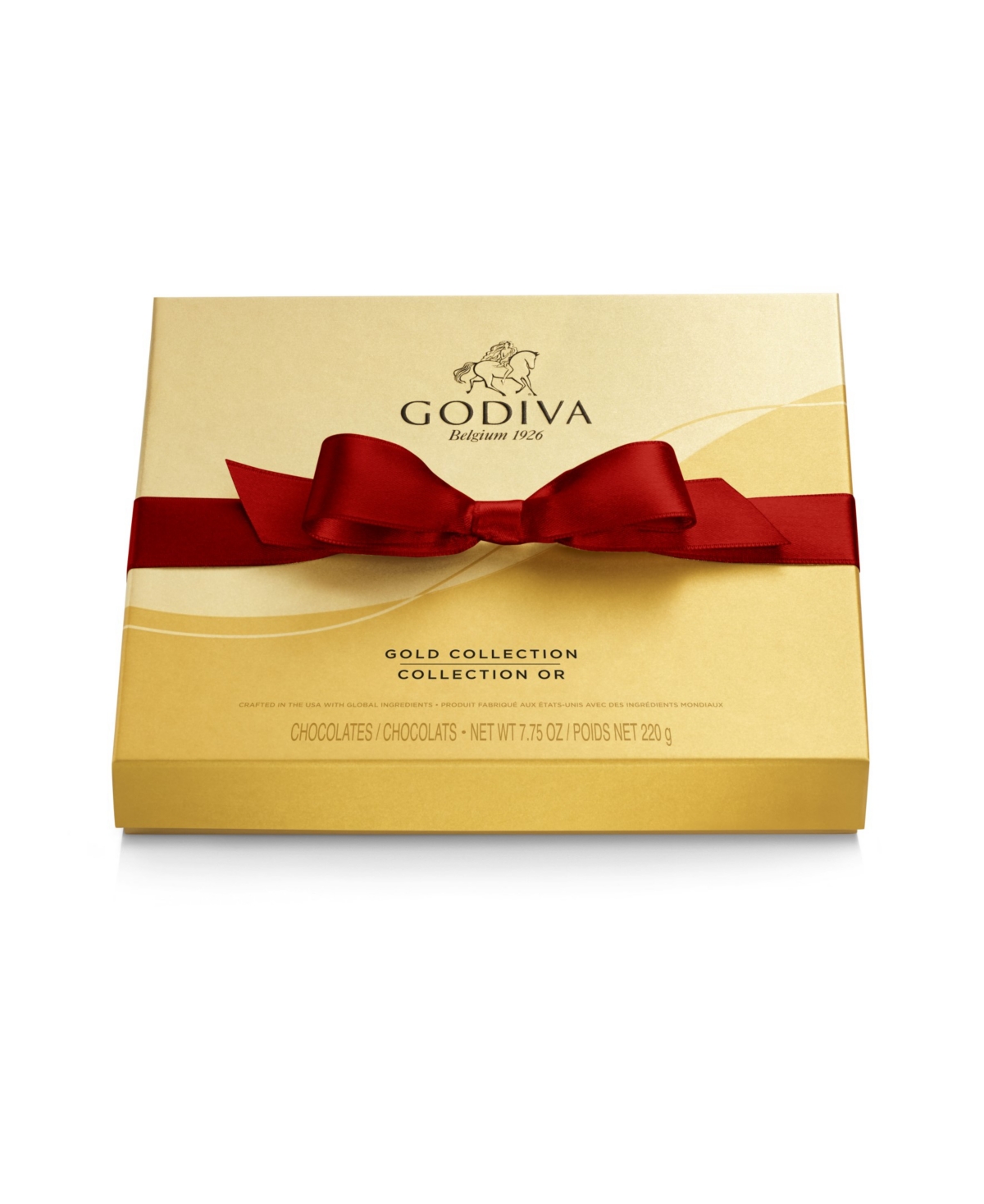 Shop Godiva Assorted Chocolate Gold Gift Box, Red Ribbon, 18 Piece In No Color