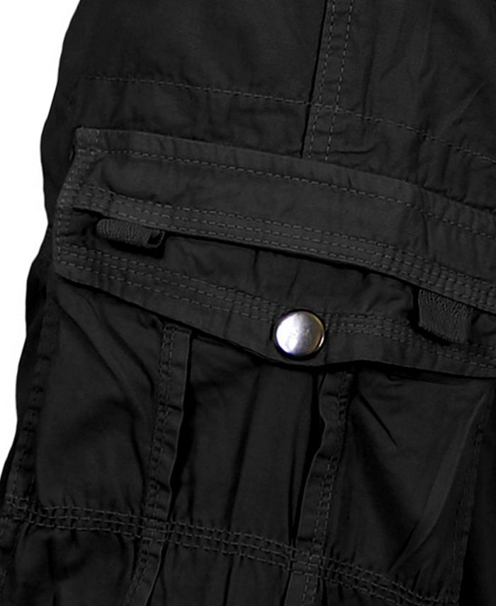 Blu Rock Men's Vintage-Like Cotton Cargo Belted Shorts - Macy's