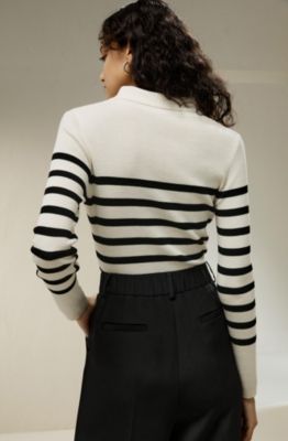 Women's Striped Ultra-fine Wool Sweater