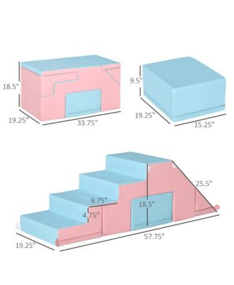 Foam Play Set for Toddlers and Children, Easy-to-clean 2 Piece Soft & Safe Kids Climbing Set for Crawling or Sliding, Multicolor