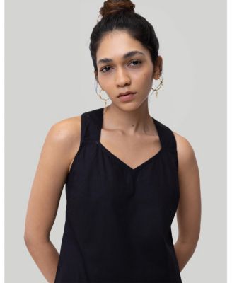 Women's Crossback button up tank top