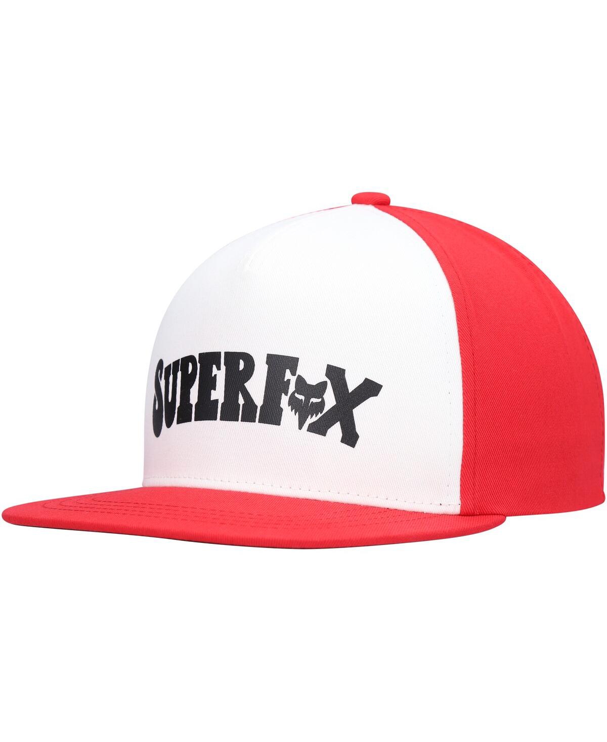 Fox Kids' Big Boys And Girls  White, Red Super Trik Snapback Hat In White,red