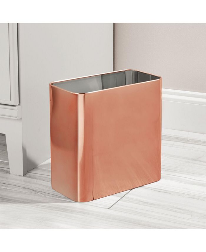 mDesign Metal 2.4 Gal. Bathroom Trashcan Wastebasket Garbage Bin Macy's