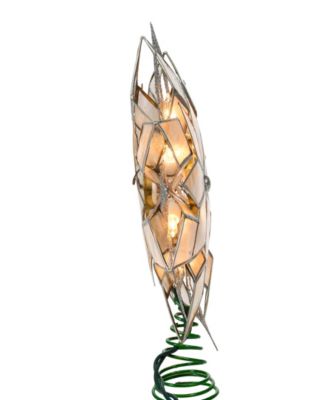 10-Light 8-Point Glitter Capiz Star Tree Topper