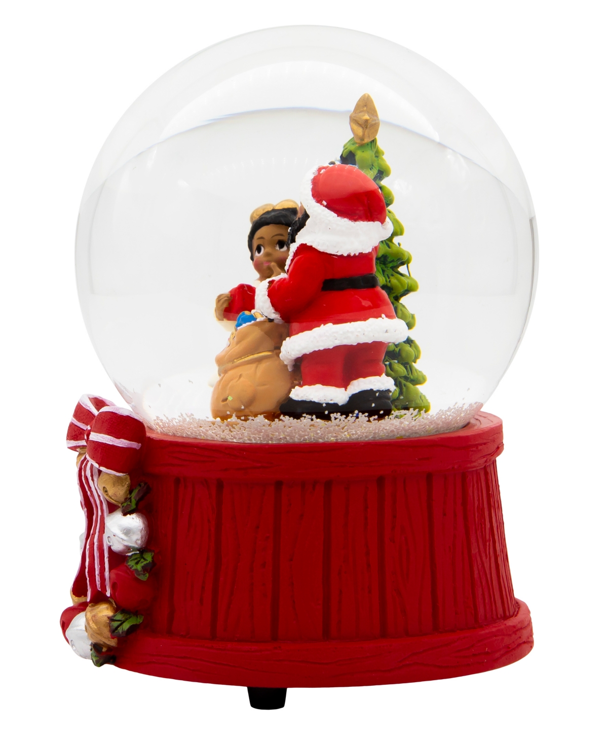 Kurt Adler 100mm Musical African American Santa Water Globe In Multicolored
