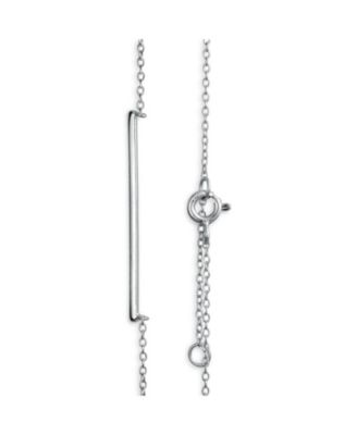 Minimalist Horizontal Bar Pendant Necklace - Sterling Silver