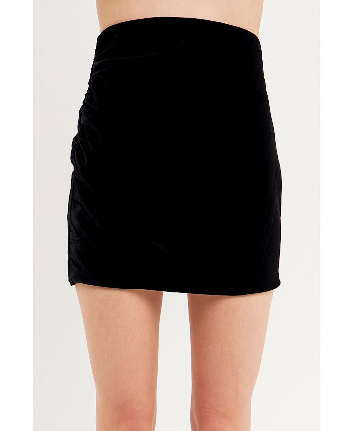 Velvet mini pencil skirt top