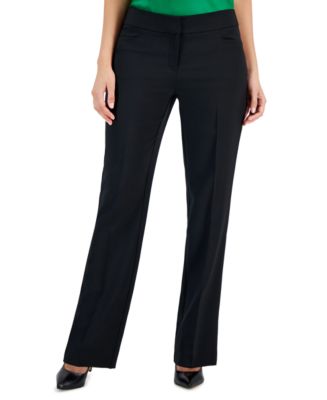 Kasper Petite Mid Rise L-Pocket Straight-Leg Pants - Macy's