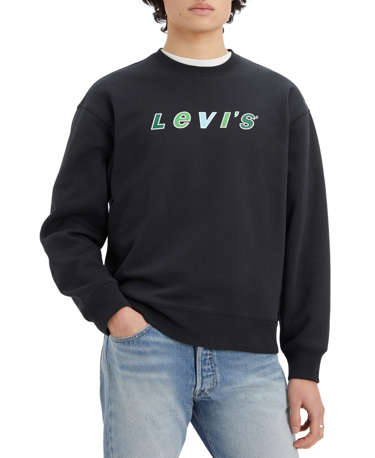 Levi's Men's Relaxed-fit Fleece Logo Sweatshirt, Created For Macy's In Caviar