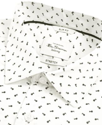 Men's Slim-Fit Flower-Print Shirt