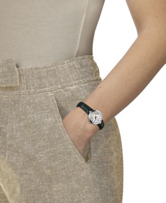 Women's Swiss Bellissima Green Leather Strap Watch 26mm