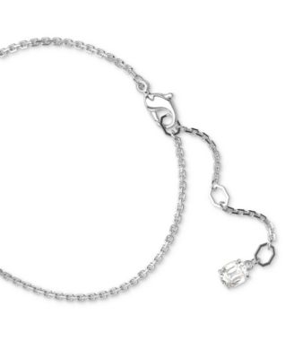 Rhodium-Plated Mixed Crystal Link Bracelet