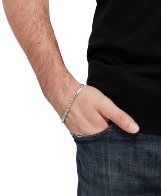 Men's Cuban Link Bracelet in 18k Gold-plated Sterling Silver & Sterling Silver