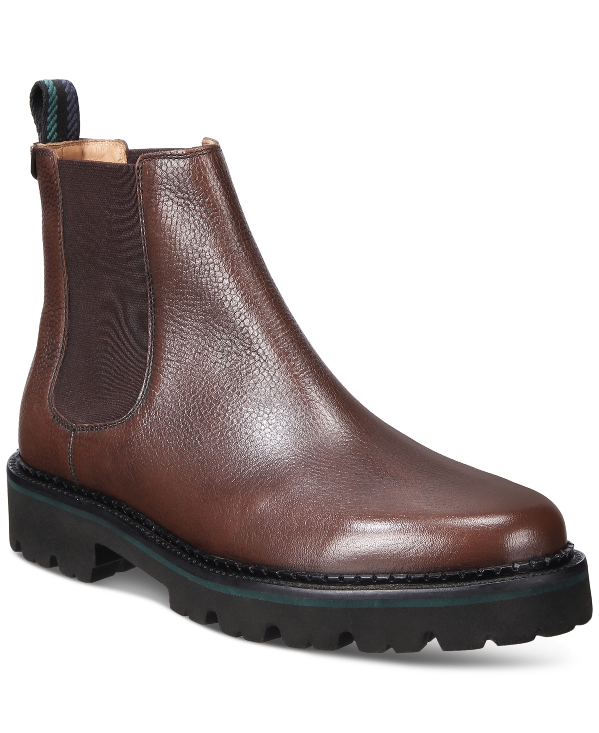 Men's Scotch Grain Leather Chelsea Boots - Brown