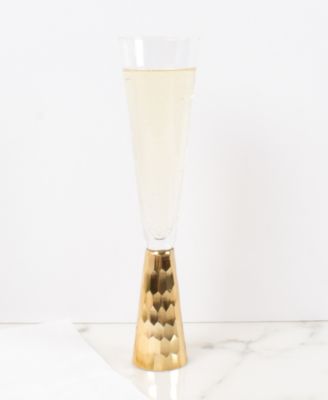 Glass Hammered Champagne Flute, 4 Piece Set