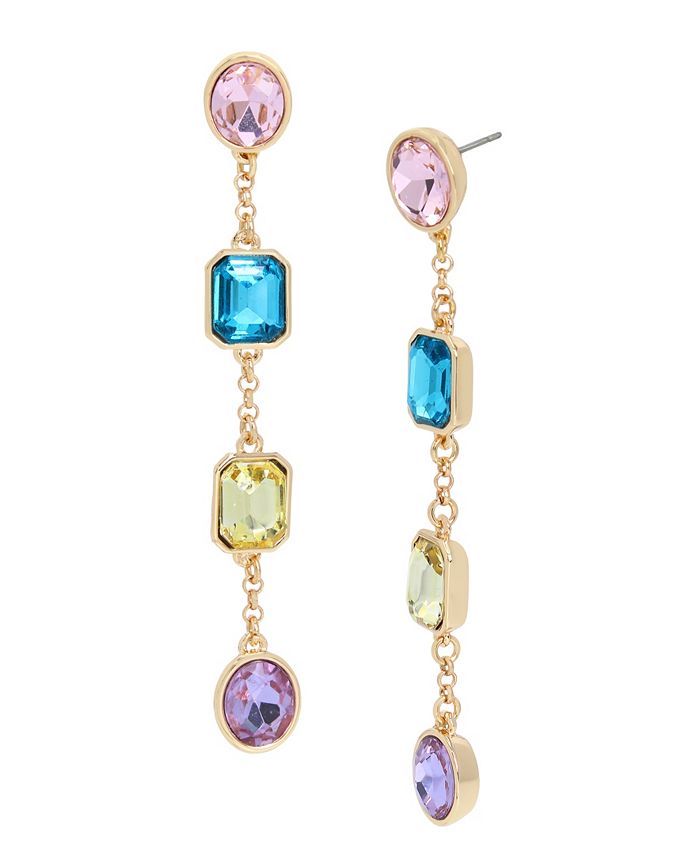 Betsey Johnson Faux Stone Gem Linear Earrings Macy's