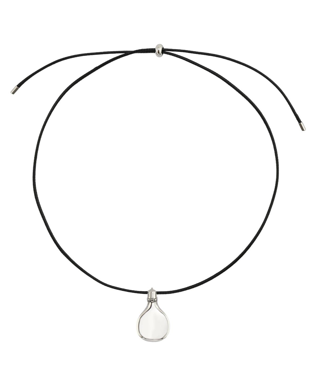 Puff Teardrop Pendant Necklace - Silver