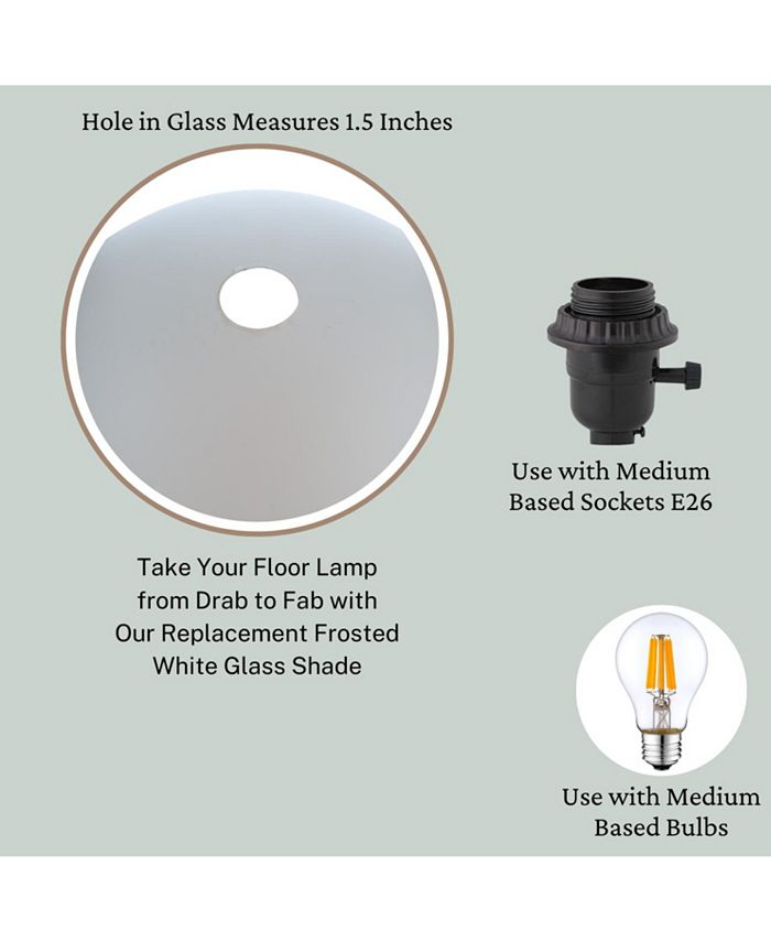 LIGHTACCENTS White Glass Lamp Shade Replacement for Floor Lamp Lamp Shade for Floor Lamps