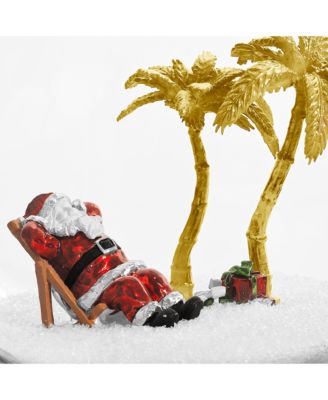 Island Santa Snow Globe Ornament