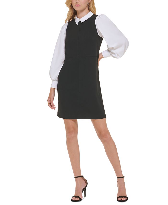 Tommy hilfiger black dress with white collar new arrivals